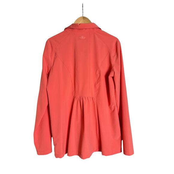 Alex + Abby Women's Pursuit Full-Zip Jacket Silky Soft Ruched Size XL Coral NWT - Picture 6 of 7